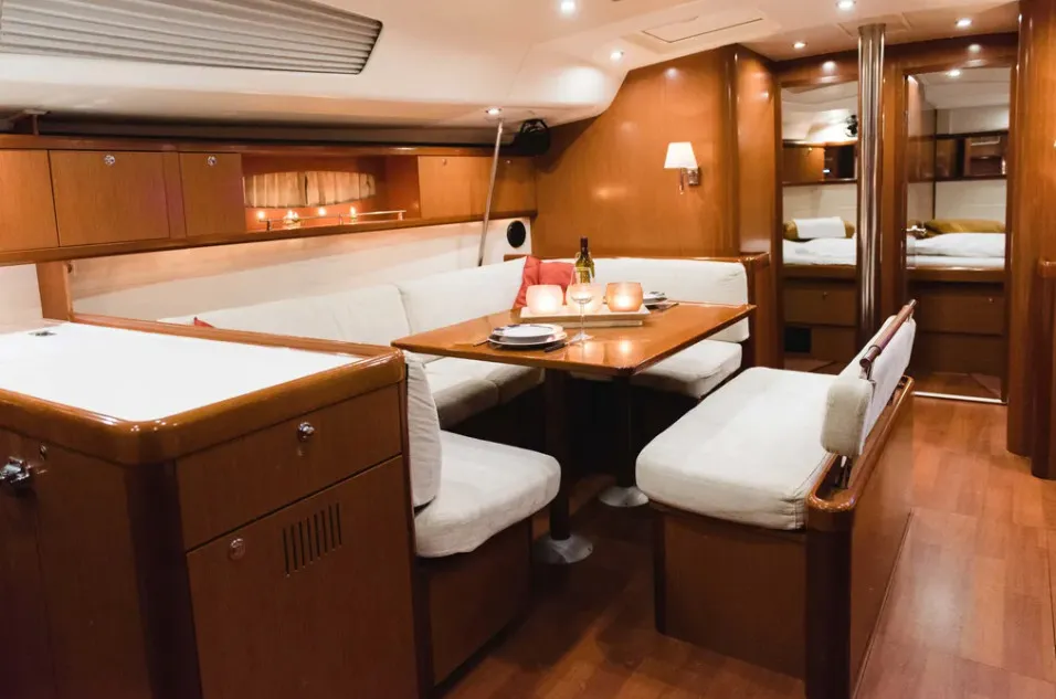 Salon of Alex, a Beneteau Oceanis 54 sailboat at Municipal Unit of Lefkada, Greece