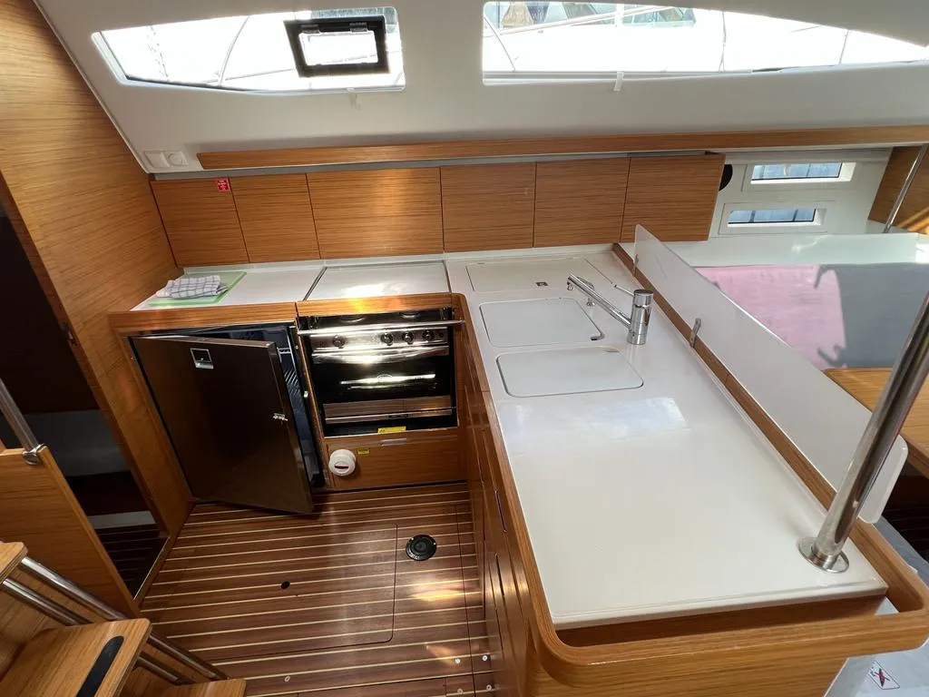 Galley of Kaminari, a Elan Impression 45 sailboat at Punat, Croatia