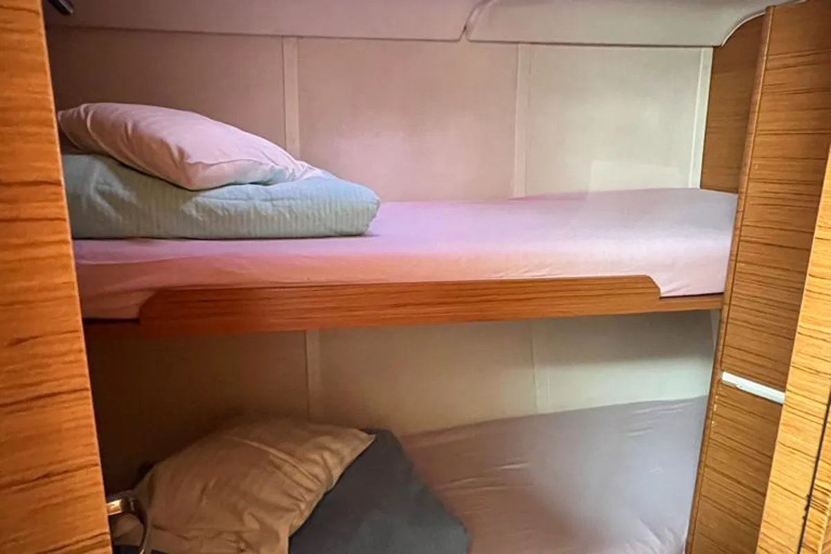 Cabin on Kaminari, a Elan Impression 45 sailboat at Punat, Croatia