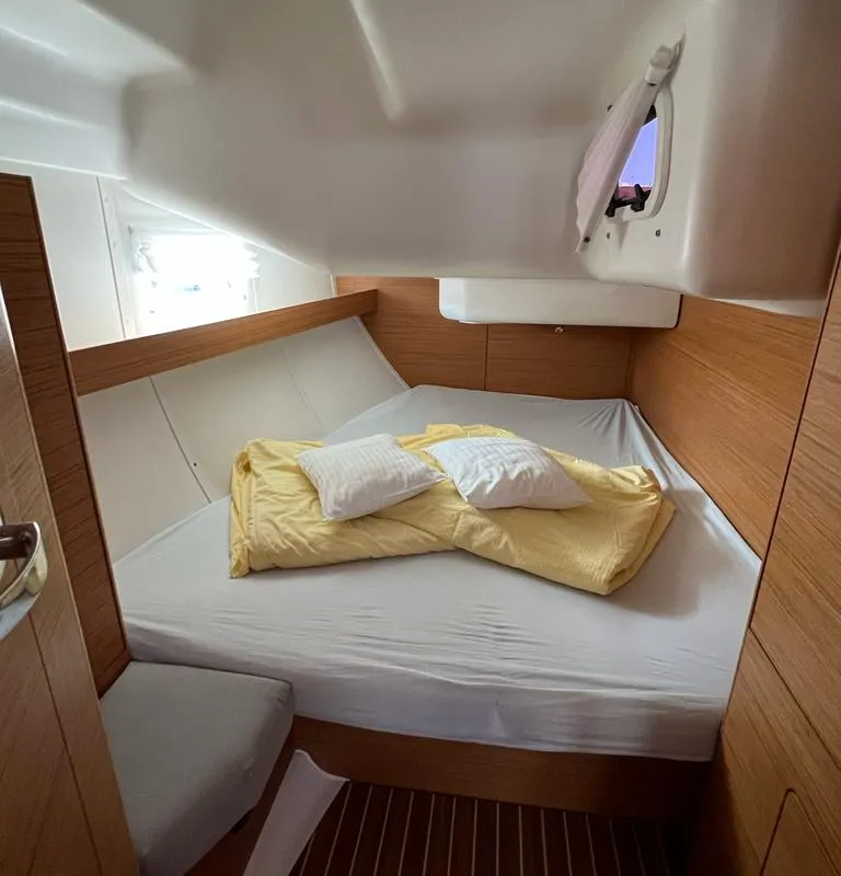 Cabin on Kaminari, a Elan Impression 45 sailboat at Punat, Croatia
