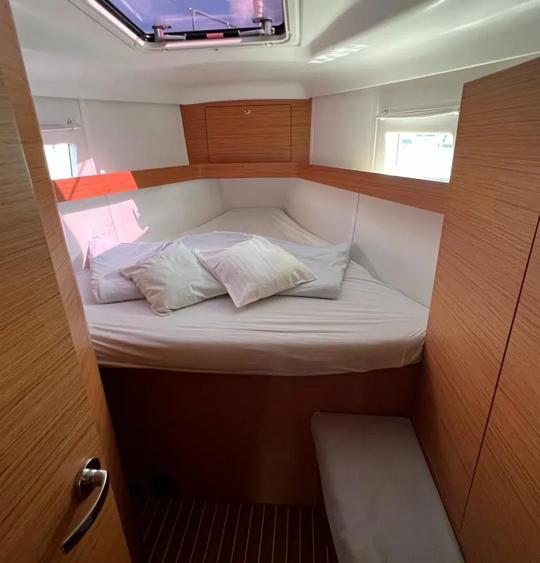 Cabin on Kaminari, a Elan Impression 45 sailboat at Punat, Croatia