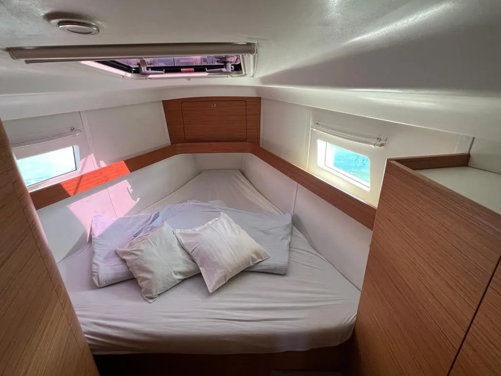 Cabin on Kaminari, a Elan Impression 45 sailboat at Punat, Croatia