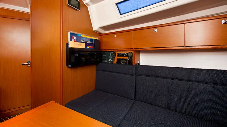 Salon of Tonkica, a Bavaria Cruiser 34 sailboat at Split, Croatia