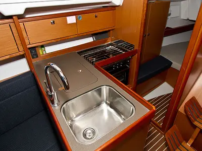 Galley of Tonkica, a Bavaria Cruiser 34 sailboat at Split, Croatia