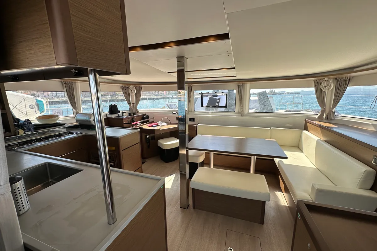 Galley of Sella III, a Lagoon 46 catamaran at Figari/Golfo Aranci, Italy