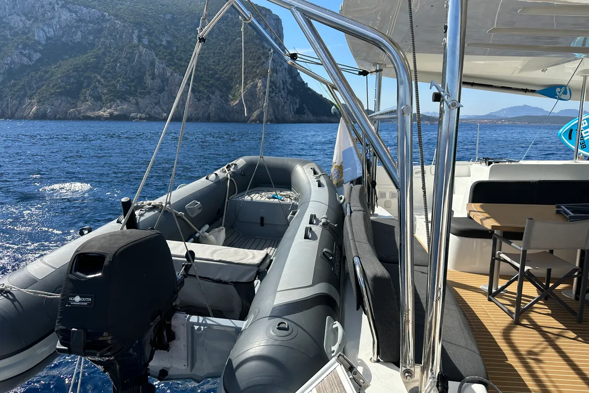 Sella III, a Lagoon 46 catamaran at Figari/Golfo Aranci, Italy
