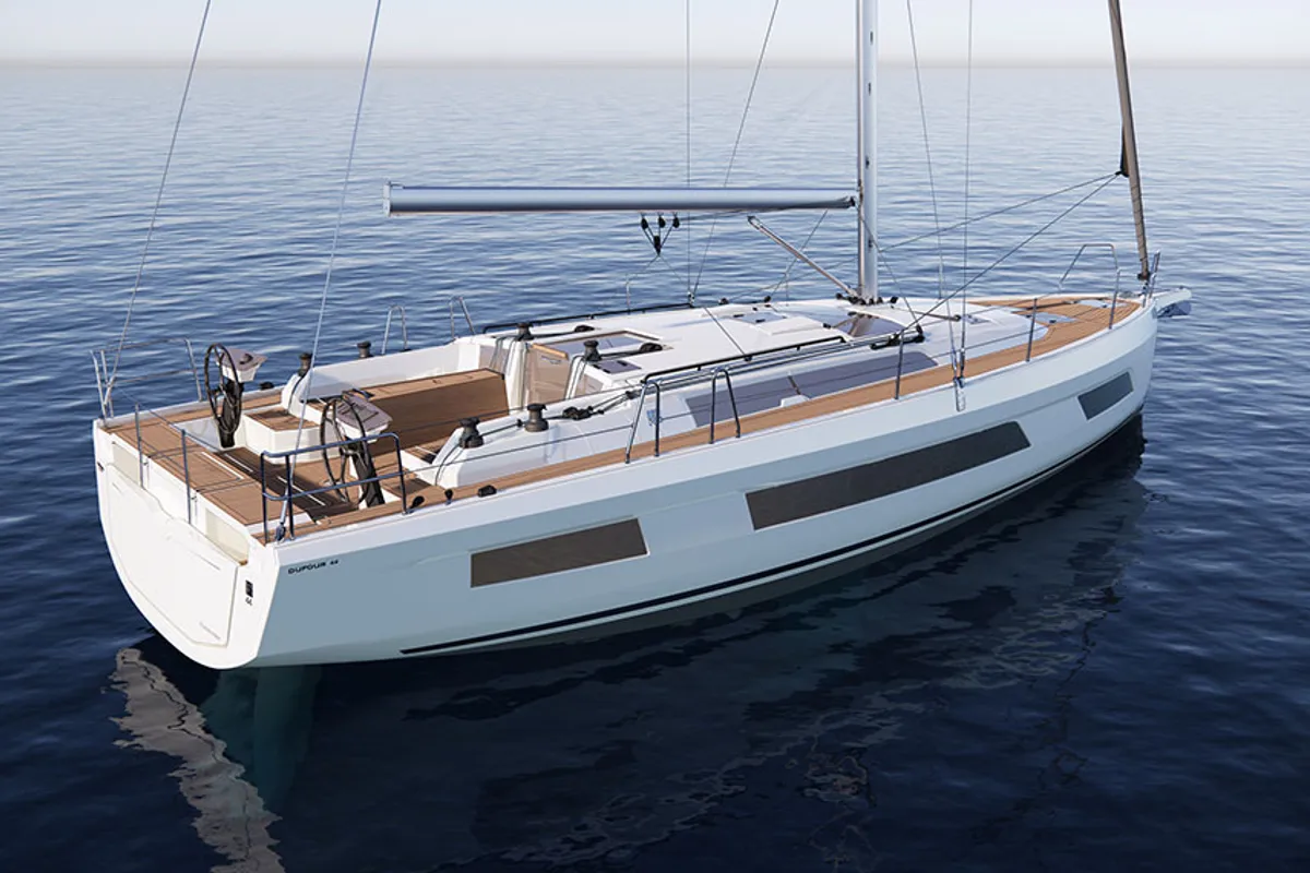 Exterior view of Bossa Nova, a Dufour 44 sailboat at Vodice, Croatia