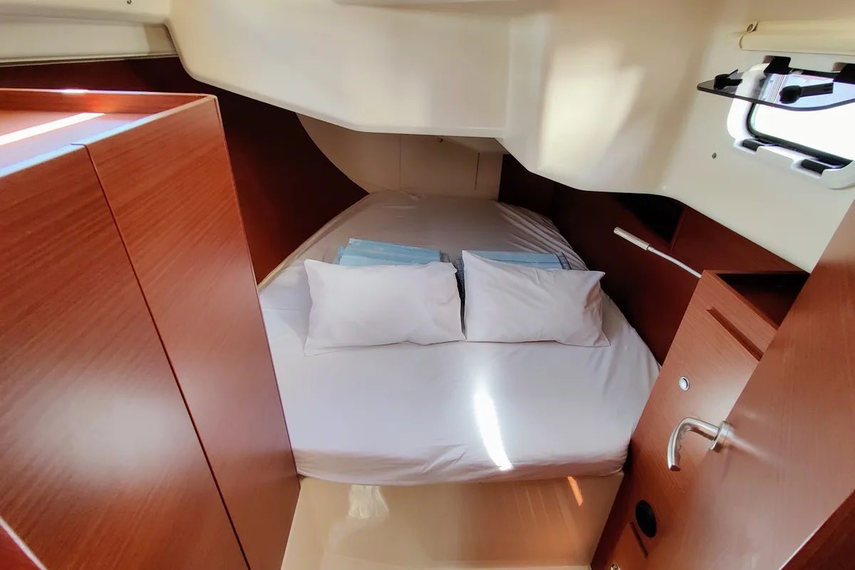 Cabin on Aura II, a Hanse 458 sailboat at Sukošan, Croatia