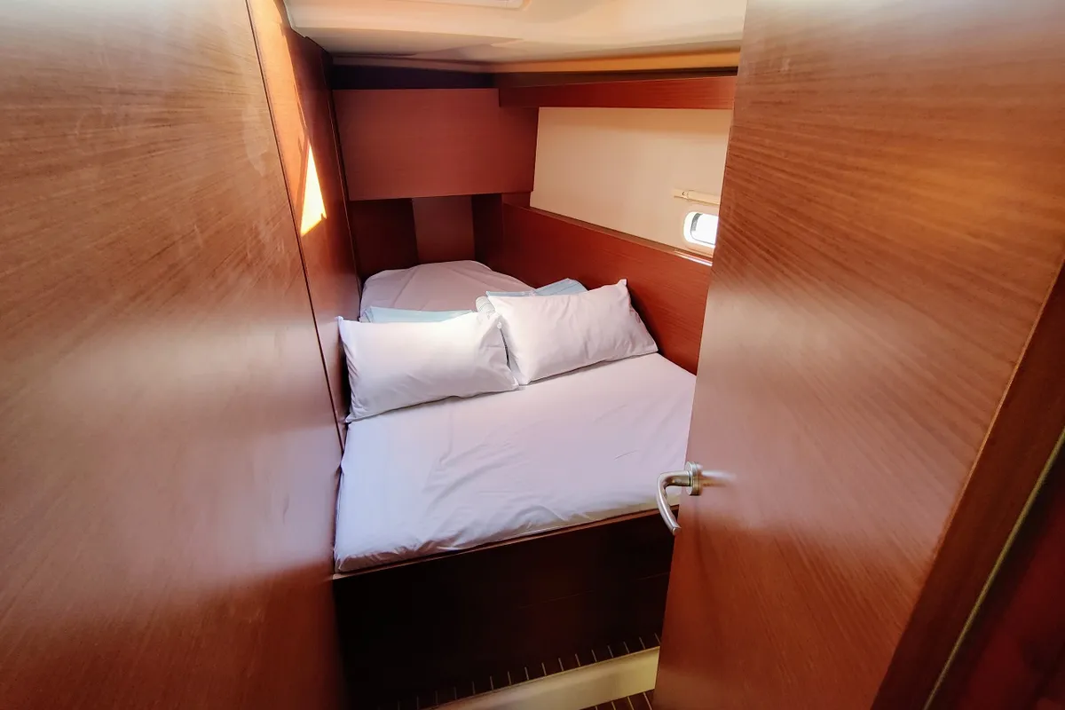 Cabin on Aura II, a Hanse 458 sailboat at Sukošan, Croatia
