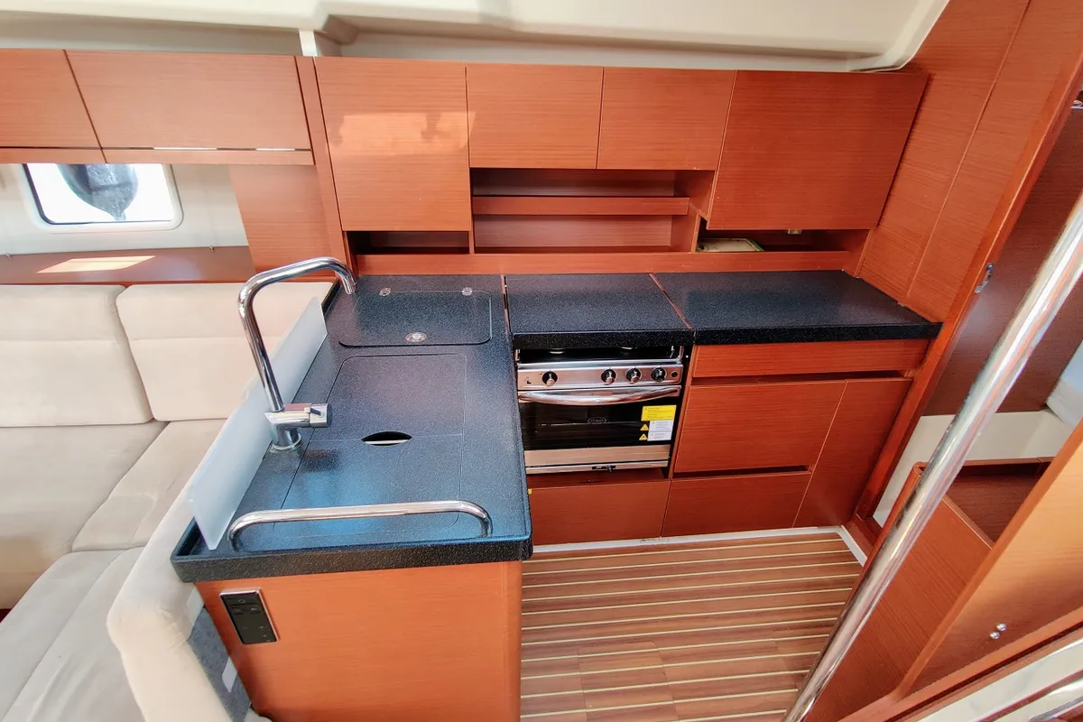 Galley of Aura II, a Hanse 458 sailboat at Sukošan, Croatia