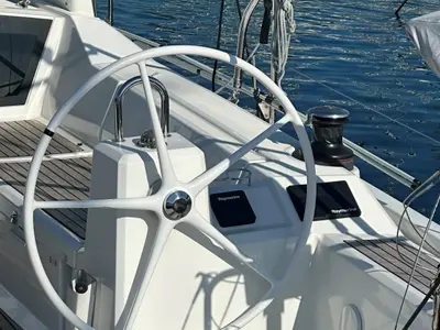 Cockpit of All Winds, a Beneteau Oceanis 41.1 sailboat at Rogoznica, Croatia