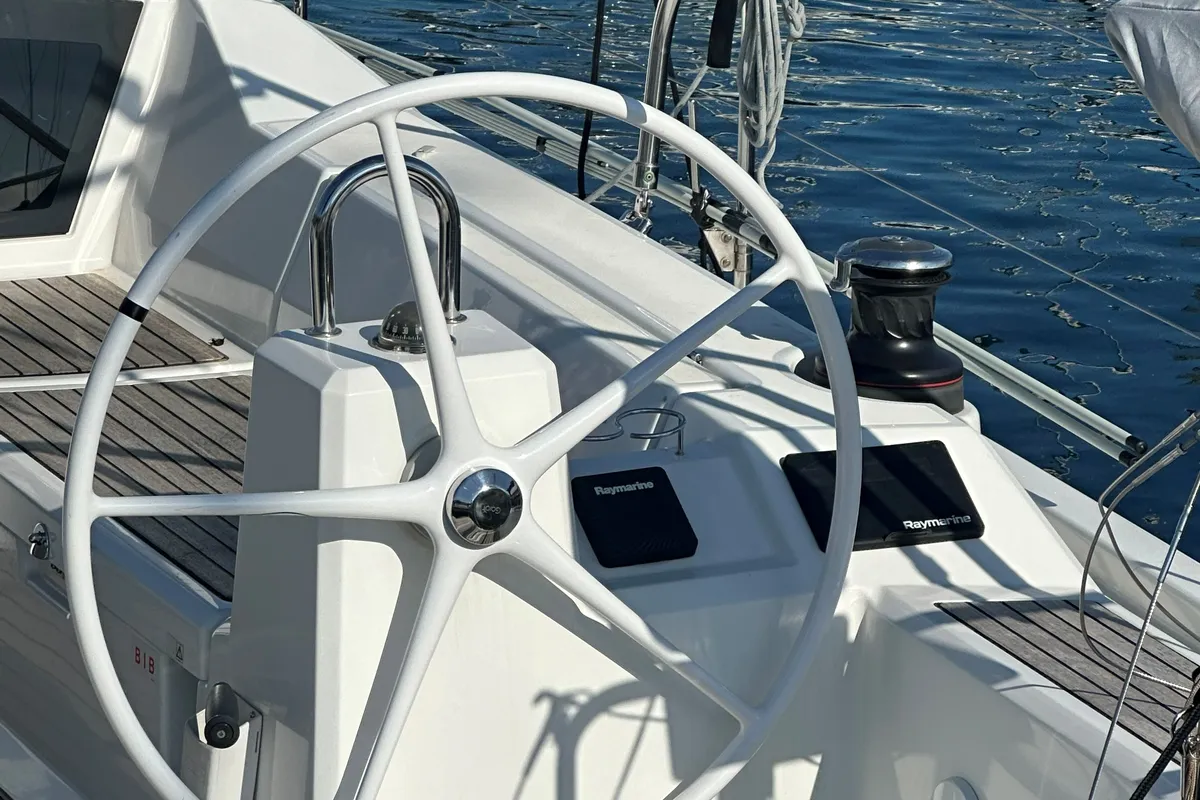 Cockpit of All Winds, a Beneteau Oceanis 41.1 sailboat at Rogoznica, Croatia