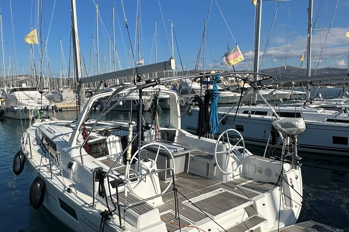 Exterior view of All Winds, a Beneteau Oceanis 41.1 sailboat at Rogoznica, Croatia