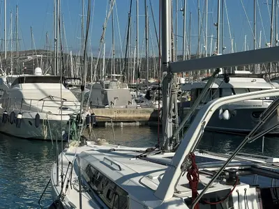Deck of All Winds, a Beneteau Oceanis 41.1 sailboat at Rogoznica, Croatia