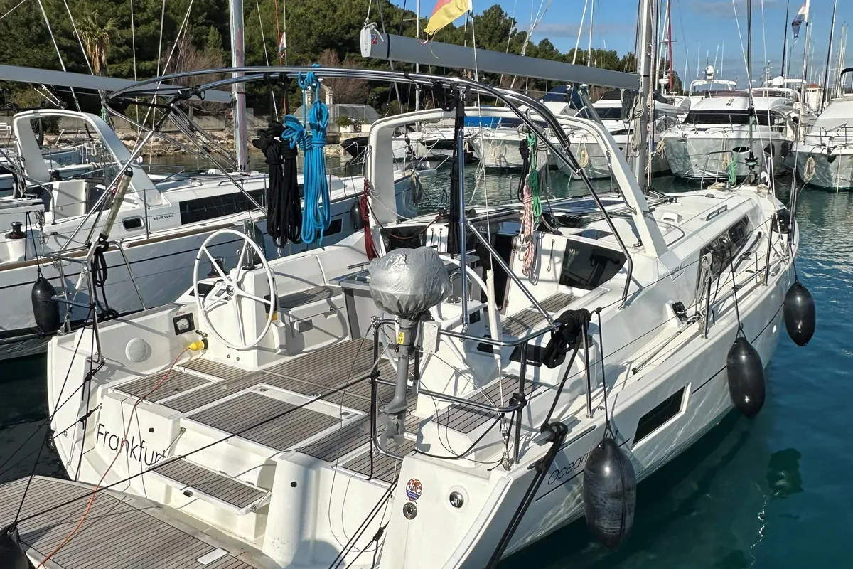 Exterior view of All Winds, a Beneteau Oceanis 41.1 sailboat at Rogoznica, Croatia