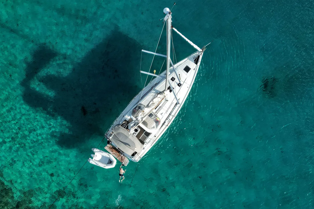 Exterior view of All Winds, a Beneteau Oceanis 41.1 sailboat at Rogoznica, Croatia