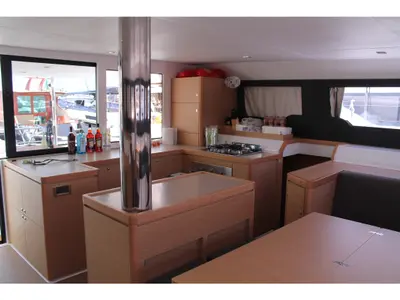 Galley of Paradise Planet, a Dufour Catamaran 48 catamaran at Marsala, Italy