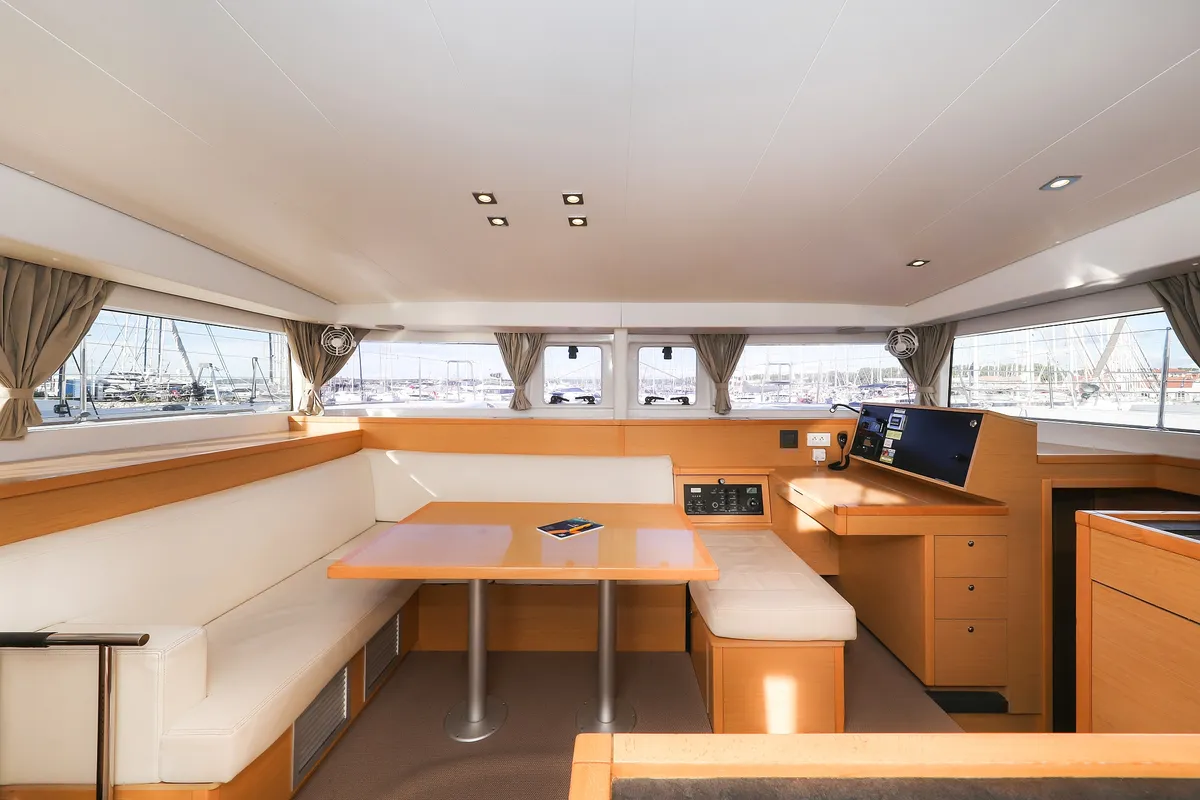 Salon of First Choice, a Lagoon 400 S2 catamaran at Grad Biograd na Moru, Croatia