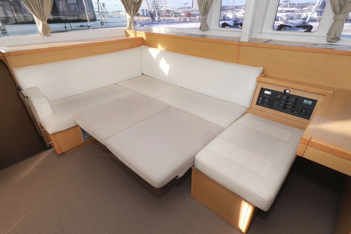 Salon of First Choice, a Lagoon 400 S2 catamaran at Grad Biograd na Moru, Croatia