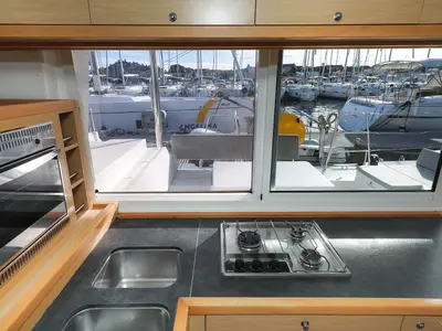 Galley of First Choice, a Lagoon 400 S2 catamaran at Grad Biograd na Moru, Croatia