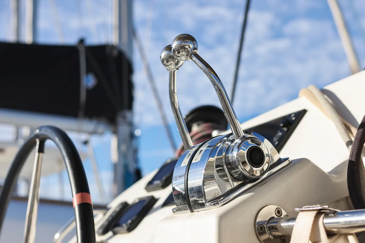 Cockpit of First Choice, a Lagoon 400 S2 catamaran at Grad Biograd na Moru, Croatia