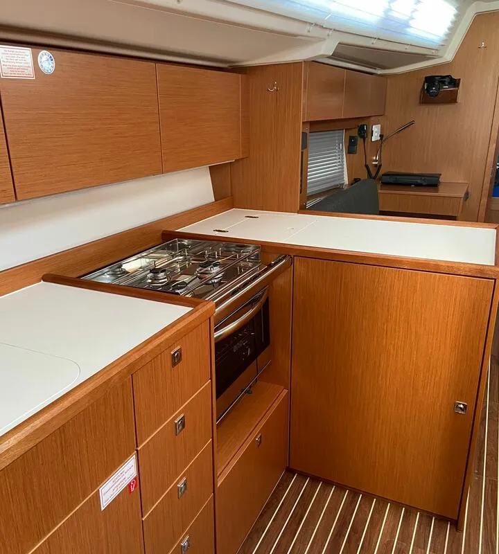Galley of La Vela, a Bavaria C38 sailboat at Općina Vrsar, Croatia
