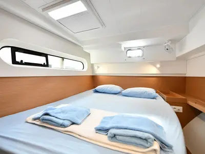 Cabin on Kalevezi, a Excess 12 catamaran at Fethiye, Turkey