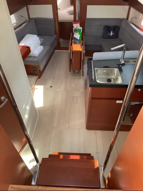 Galley of Medusa III, a Hanse 388 sailboat at Municipal Unit of Lefkada, Greece