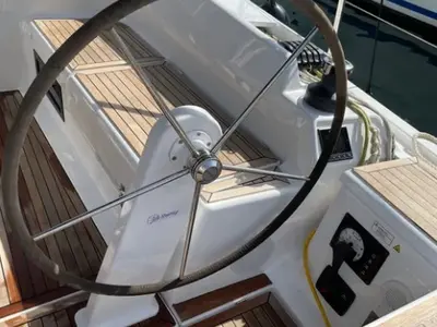 Cockpit of Medusa III, a Hanse 388 sailboat at Municipal Unit of Lefkada, Greece
