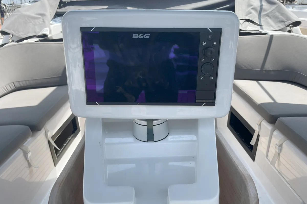 Cockpit of Medusa III, a Hanse 388 sailboat at Municipal Unit of Lefkada, Greece