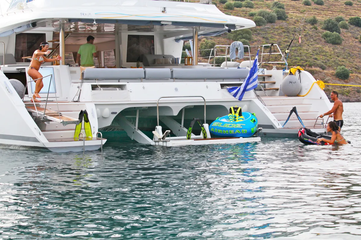 Nova, a Lagoon 620 catamaran at Athens, Greece