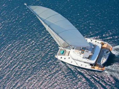 Nova, a Lagoon 620 catamaran at Athens, Greece