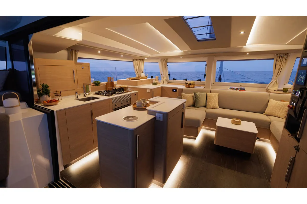 Comfort, a Fountaine Pajot FP 48 catamaran at Capo d'Orlando, Italy
