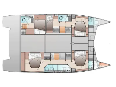 Comfort, a Fountaine Pajot FP 48 catamaran at Capo d'Orlando, Italy