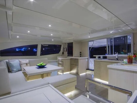 Salon of Leopard 51 PC, a catamaran at Gżira, Malta
