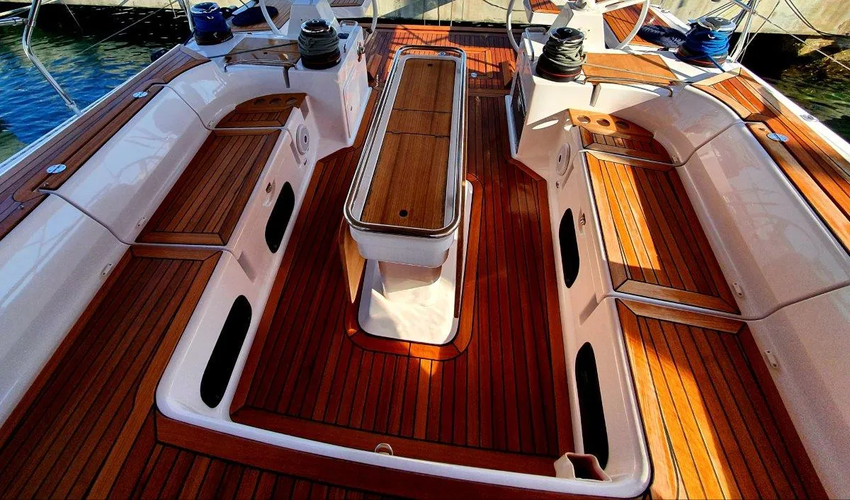 Suzy, a Elan Impression 50 sailboat at Grad Biograd na Moru, Croatia