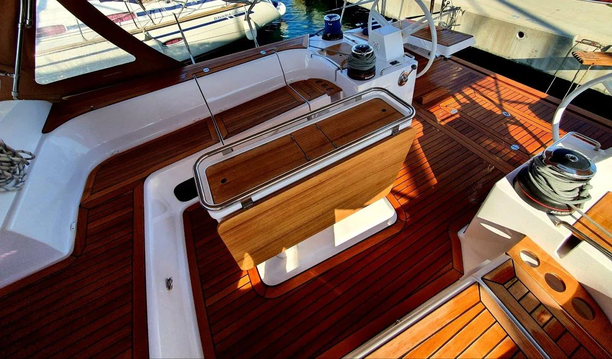 Suzy, a Elan Impression 50 sailboat at Grad Biograd na Moru, Croatia