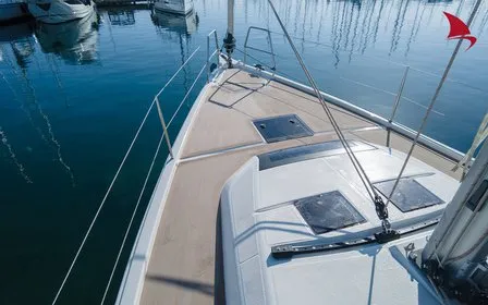 Deck of Chipon, a Dufour 430 sailboat at Plan-d'Aups-Sainte-Baume, France