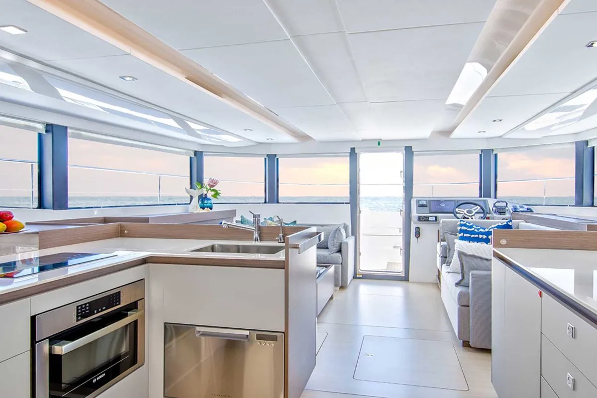 Galley of Moorings 464PC Exclusive Plus, a Leopard 46PC catamaran at Road Town, British Virgin Islands