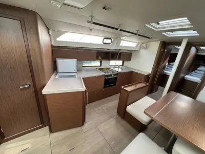 Galley of Miraculix, a Beneteau Oceanis 46.1 sailboat at Grad Biograd na Moru, Croatia