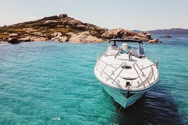 Exterior view of Notorius, a Mira 40 motorboat at Olbia, Italy