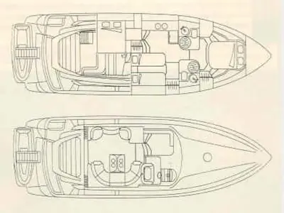 Floor plan of Klara, a Sunseeker Manhattan 48 motorboat at Kaštela, Croatia