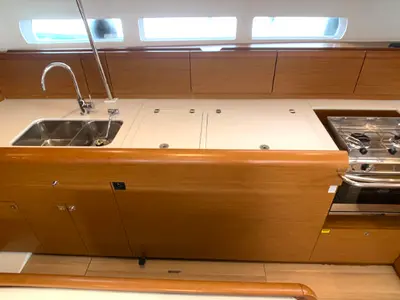 Galley of Elsa, a Jeanneau Sun Odyssey 519 sailboat at Rogoznica, Croatia