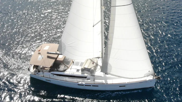 Exterior view of Elsa, a Jeanneau Sun Odyssey 519 sailboat at Rogoznica, Croatia
