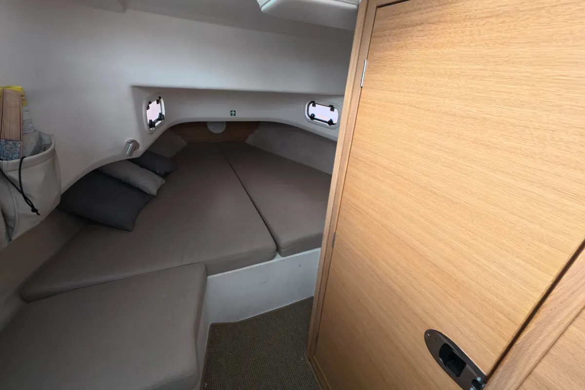 Cabin on Aktaia, a Nimbus Tender T11 motorboat at Glyfada, Greece
