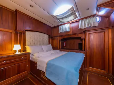 Cabin on Dea Del Mare, a Custom Made Dea Del Mare motor yacht at Bodrum, Turkey