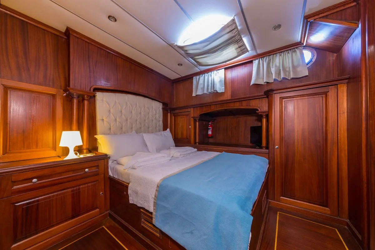 Cabin on Dea Del Mare, a Custom Made Dea Del Mare motor yacht at Bodrum, Turkey