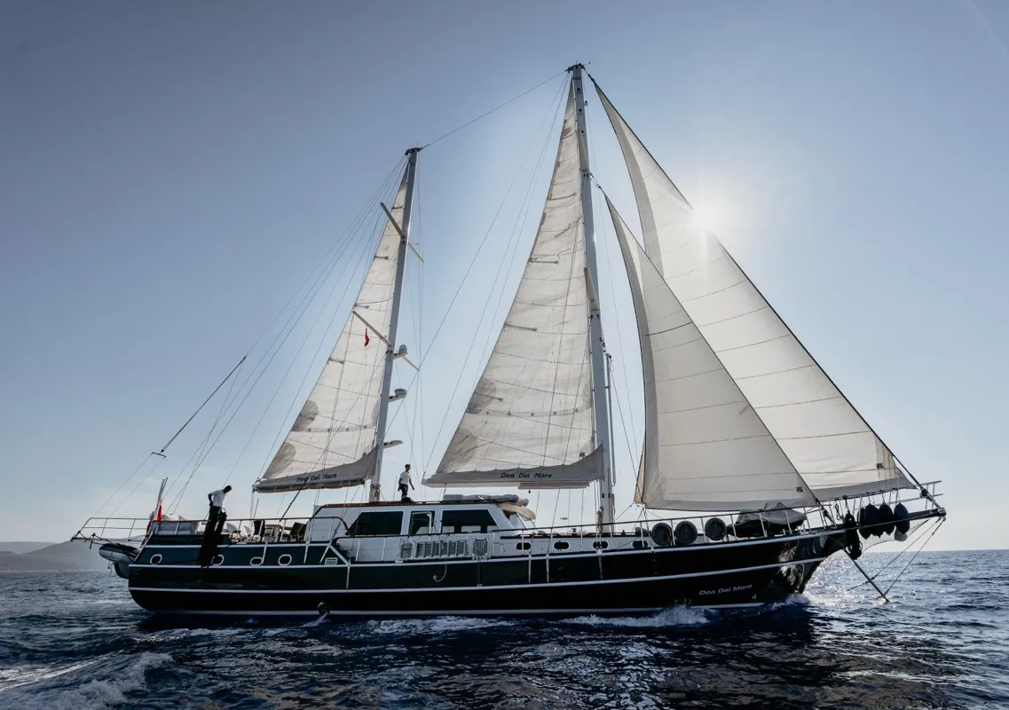 Exterior view of Dea Del Mare, a Custom Made Dea Del Mare motor yacht at Bodrum, Turkey