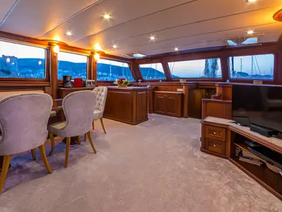 Salon of Dea Del Mare, a Custom Made Dea Del Mare motor yacht at Bodrum, Turkey