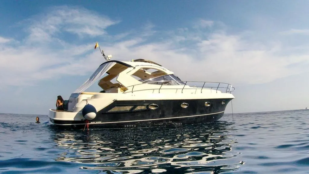 Exterior view of Giovi II, a Mano Marine 35 HT motor yacht at Tonnarella, Italy